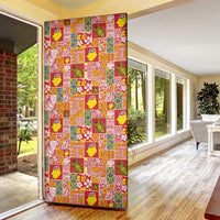Niue Monuina e Kilisimasi Door Cover Pacific Patchwork Xmas Vibes - Polynesian Pride