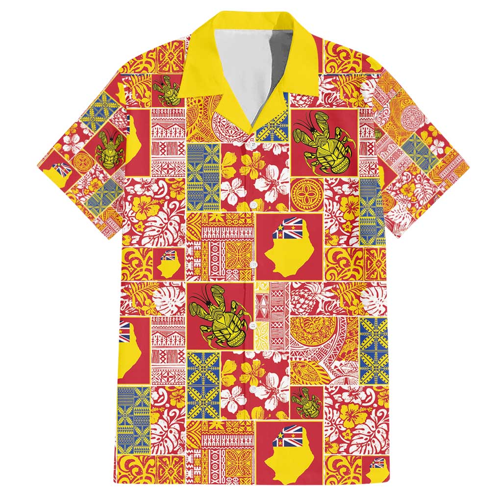 Niue Monuina e Kilisimasi Hawaiian Shirt Pacific Patchwork Xmas Vibes - Polynesian Pride