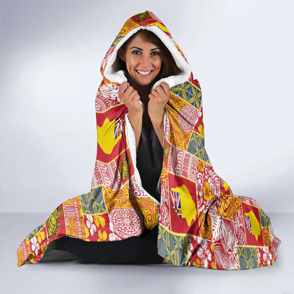 Niue Monuina e Kilisimasi Hooded Blanket Pacific Patchwork Xmas Vibes - Polynesian Pride