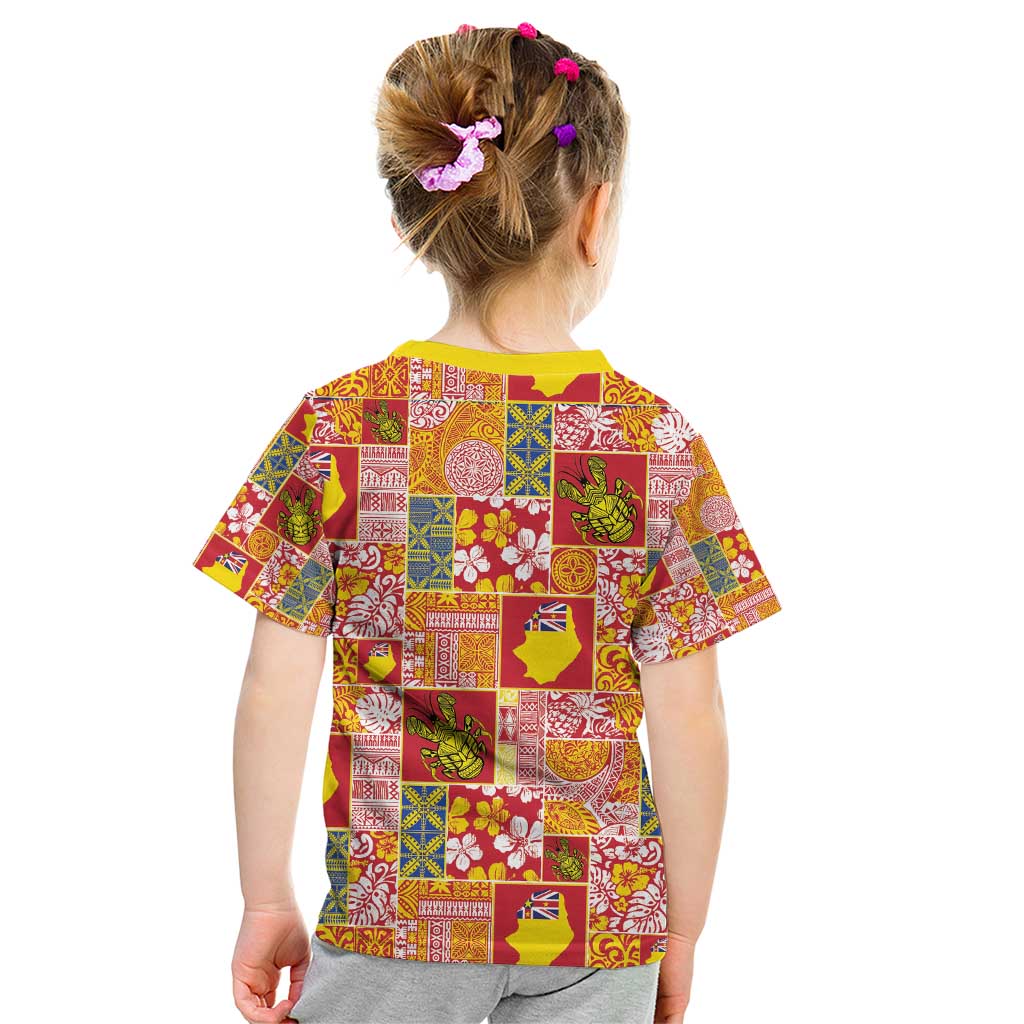 Niue Monuina e Kilisimasi Kid T Shirt Pacific Patchwork Xmas Vibes - Polynesian Pride