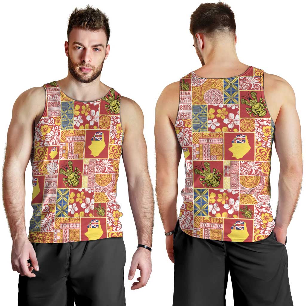 Niue Monuina e Kilisimasi Men Tank Top Pacific Patchwork Xmas Vibes - Polynesian Pride