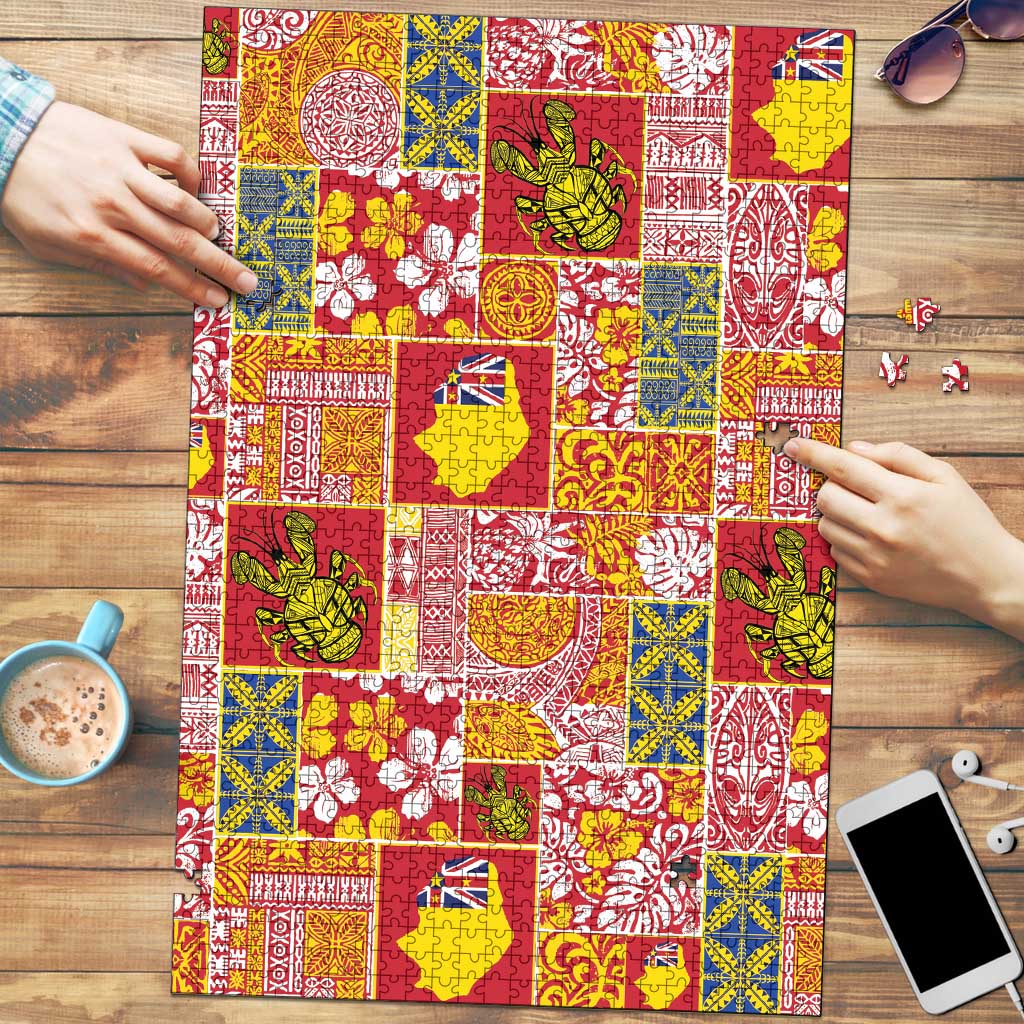 Niue Monuina e Kilisimasi Puzzle Pacific Patchwork Xmas Vibes - Polynesian Pride