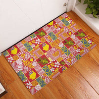 Niue Monuina e Kilisimasi Rubber Doormat Pacific Patchwork Xmas Vibes - Polynesian Pride