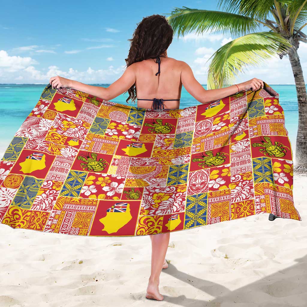 Niue Monuina e Kilisimasi Sarong Pacific Patchwork Xmas Vibes - Polynesian Pride