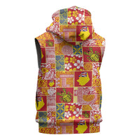Niue Monuina e Kilisimasi Sleeveless Hoodie Pacific Patchwork Xmas Vibes - Polynesian Pride