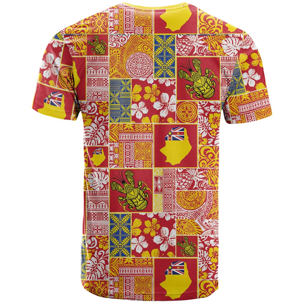 Niue Monuina e Kilisimasi T Shirt Pacific Patchwork Xmas Vibes - Polynesian Pride
