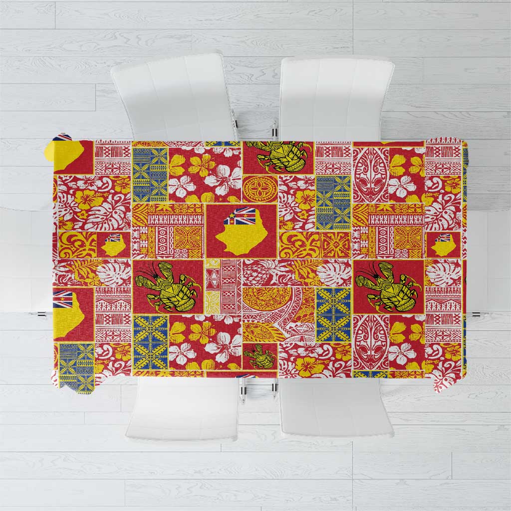 Niue Monuina e Kilisimasi Tablecloth Pacific Patchwork Xmas Vibes - Polynesian Pride