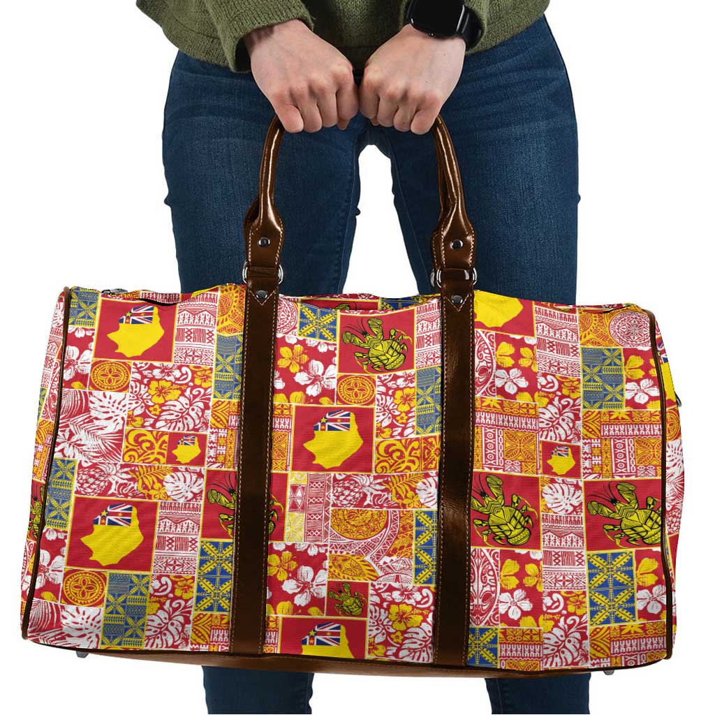Niue Monuina e Kilisimasi Travel Bag Pacific Patchwork Xmas Vibes - Polynesian Pride