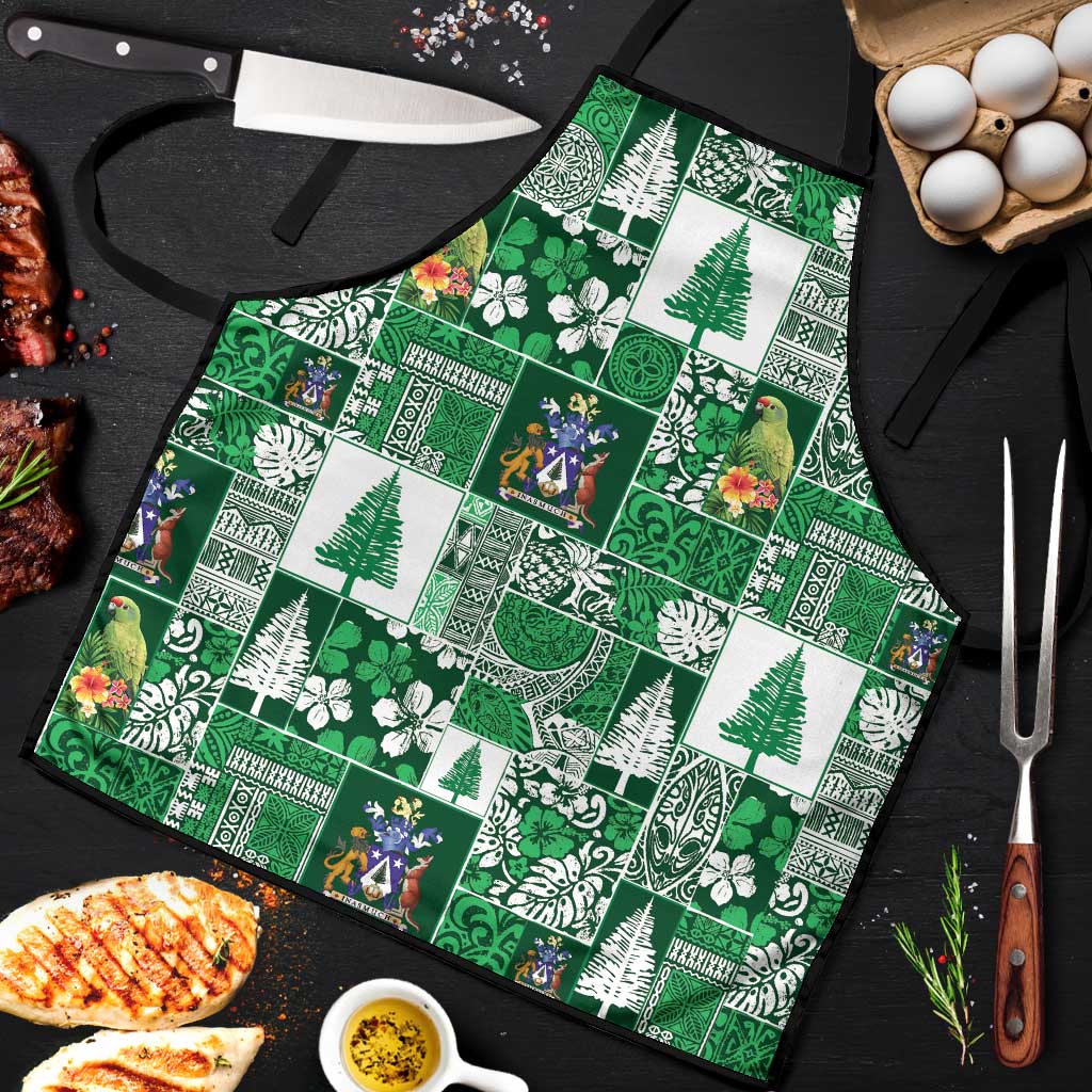 Norfolk Island Meri Krismas Apron Pacific Patchwork Xmas Vibes - Polynesian Pride