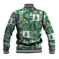 Norfolk Island Meri Krismas Baseball Jacket Pacific Patchwork Xmas Vibes - Polynesian Pride
