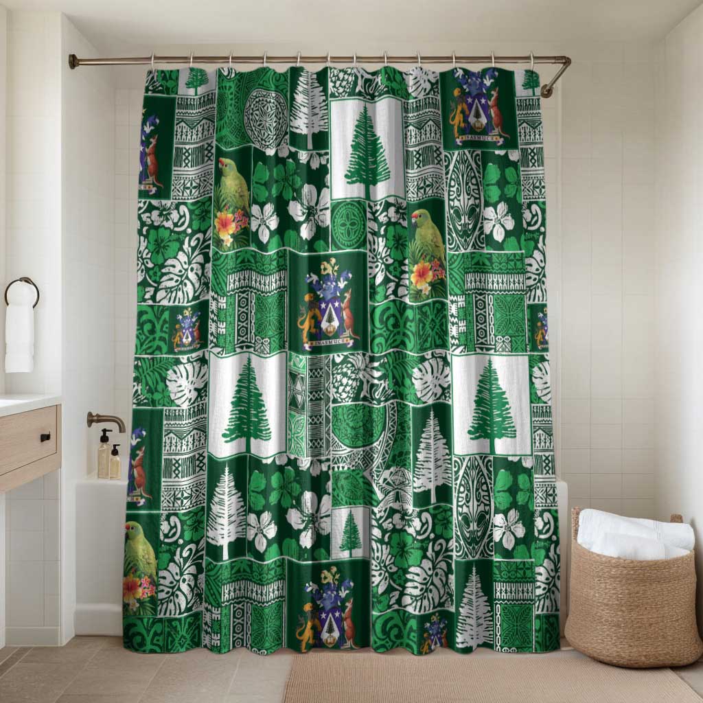 Norfolk Island Meri Krismas Bathroom Set Pacific Patchwork Xmas Vibes - Polynesian Pride