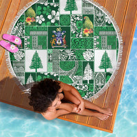 Norfolk Island Meri Krismas Beach Blanket Pacific Patchwork Xmas Vibes - Polynesian Pride