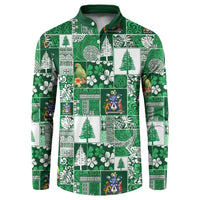 Norfolk Island Meri Krismas Button Sweatshirt Pacific Patchwork Xmas Vibes - Polynesian Pride