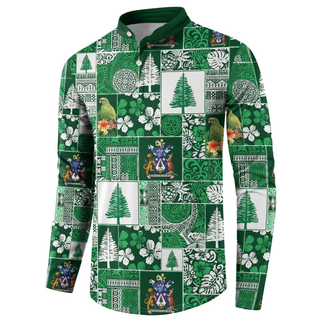 Norfolk Island Meri Krismas Button Sweatshirt Pacific Patchwork Xmas Vibes - Polynesian Pride