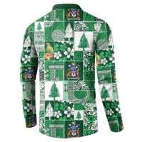 Norfolk Island Meri Krismas Button Sweatshirt Pacific Patchwork Xmas Vibes - Polynesian Pride