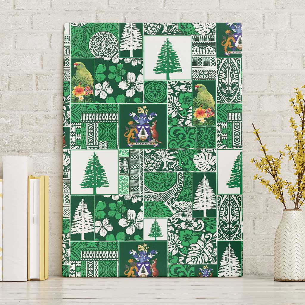 Norfolk Island Meri Krismas Canvas Wall Art Pacific Patchwork Xmas Vibes - Polynesian Pride