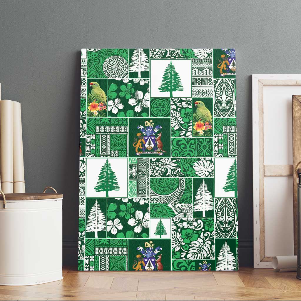 Norfolk Island Meri Krismas Canvas Wall Art Pacific Patchwork Xmas Vibes - Polynesian Pride