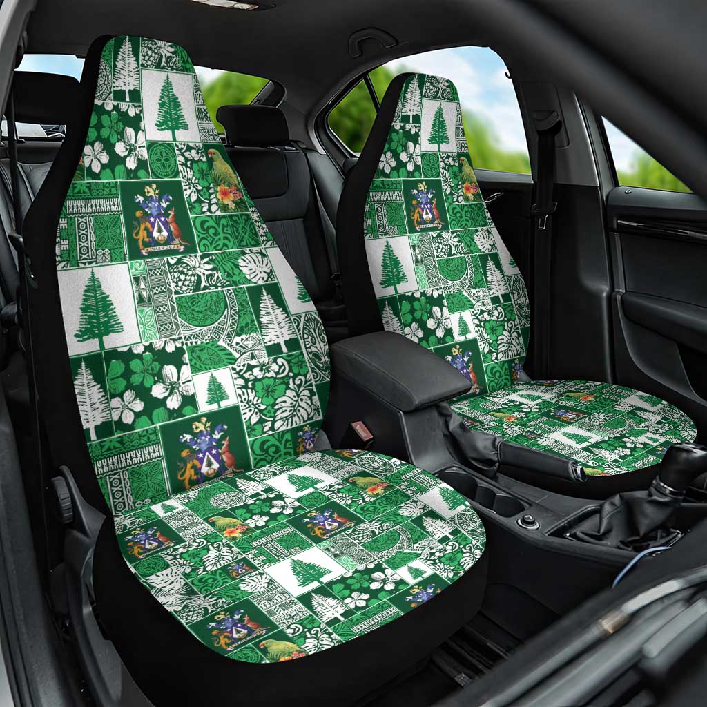 Norfolk Island Meri Krismas Car Seat Cover Pacific Patchwork Xmas Vibes - Polynesian Pride