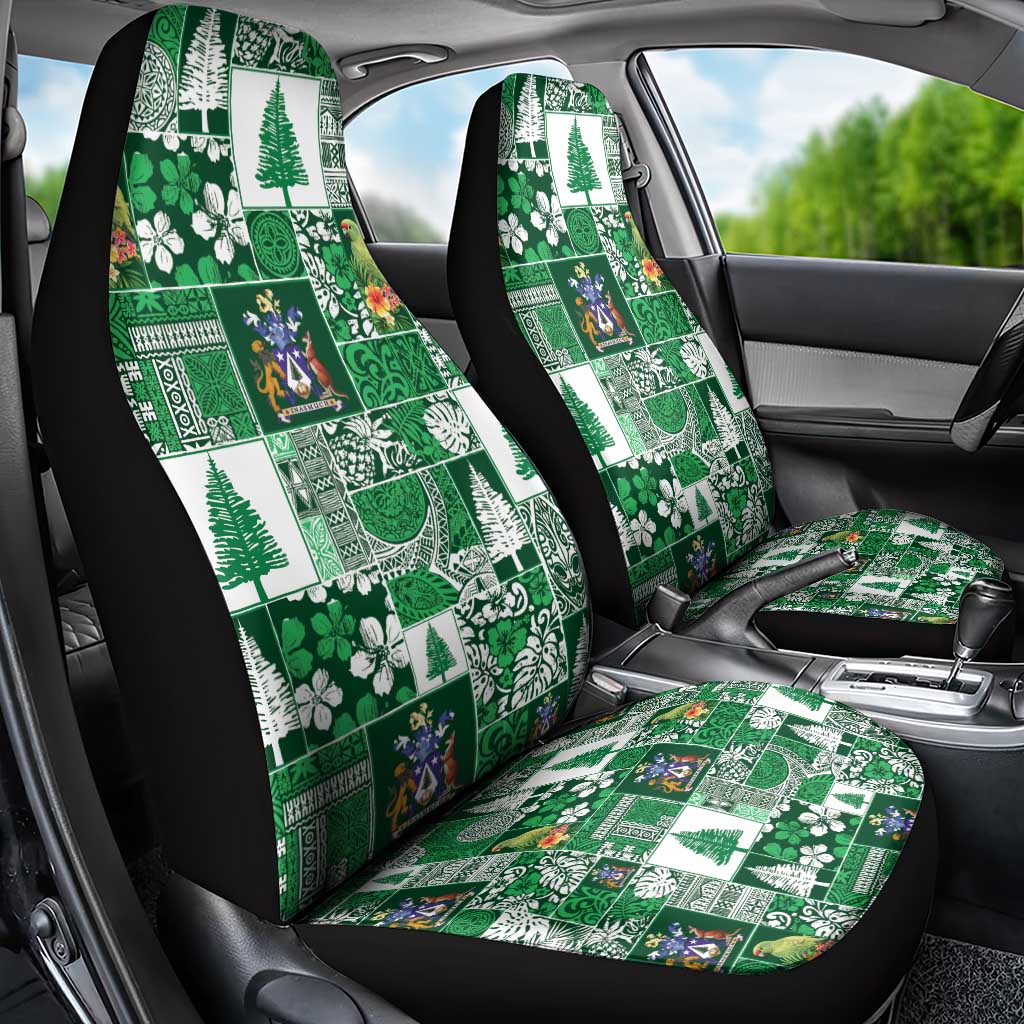 Norfolk Island Meri Krismas Car Seat Cover Pacific Patchwork Xmas Vibes - Polynesian Pride