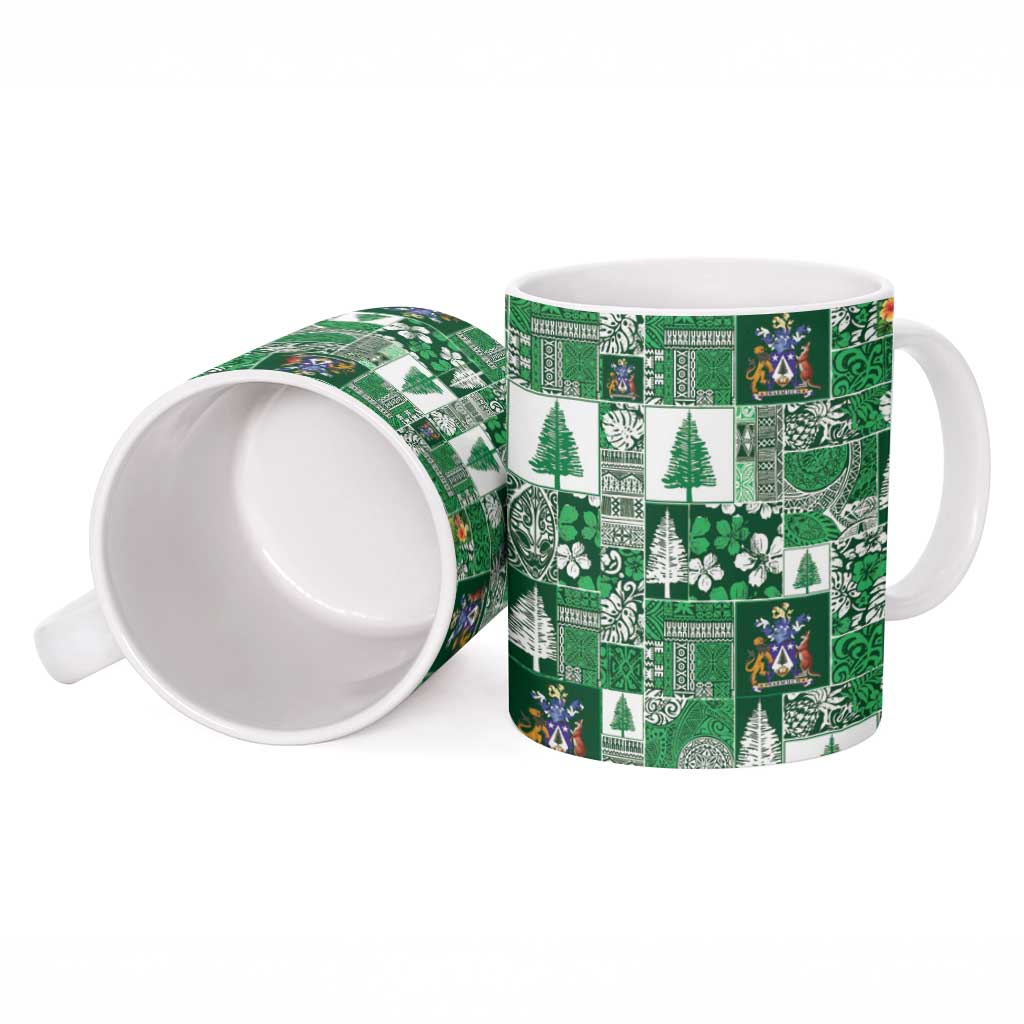 Norfolk Island Meri Krismas Ceramic Mug Pacific Patchwork Xmas Vibes - Polynesian Pride
