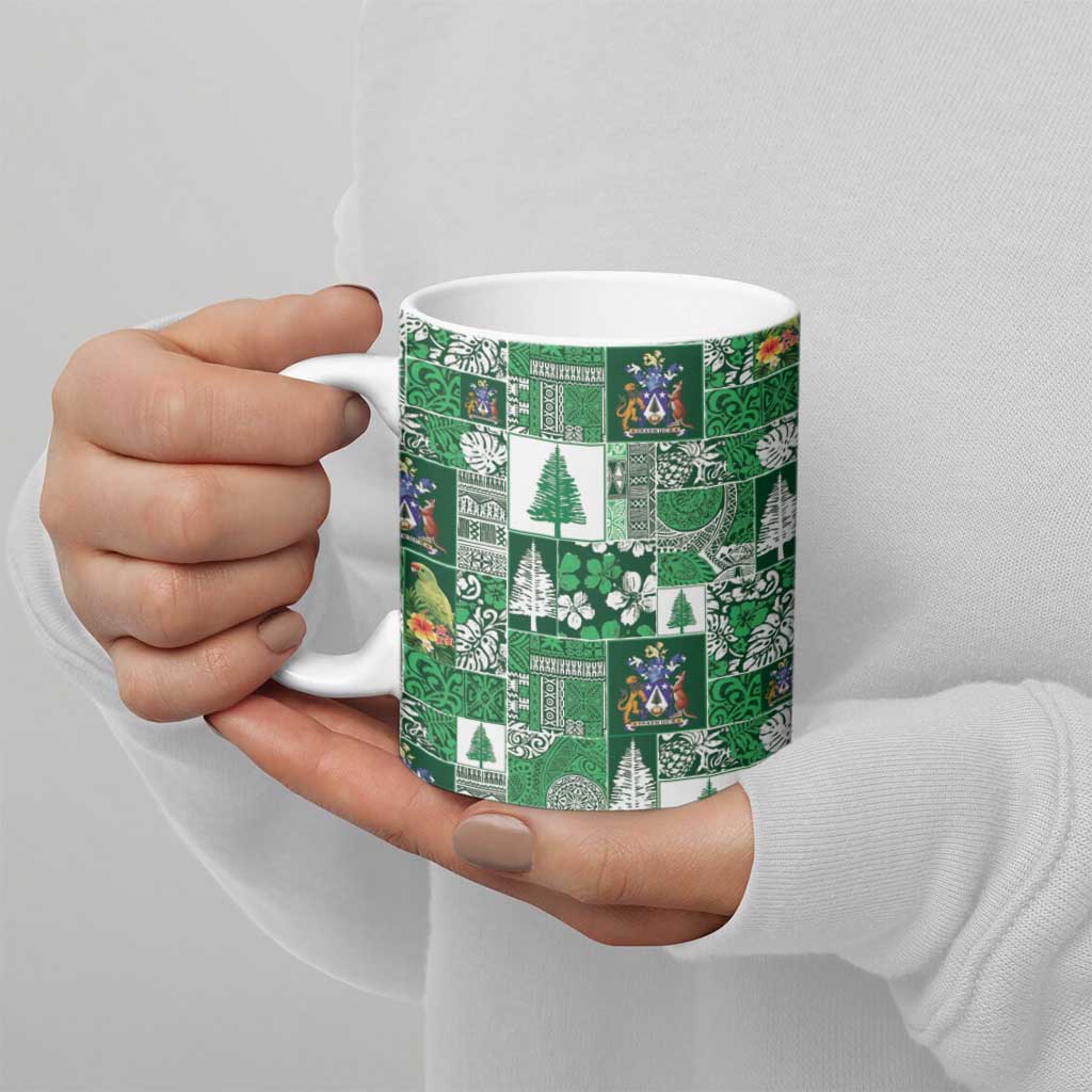 Norfolk Island Meri Krismas Ceramic Mug Pacific Patchwork Xmas Vibes - Polynesian Pride