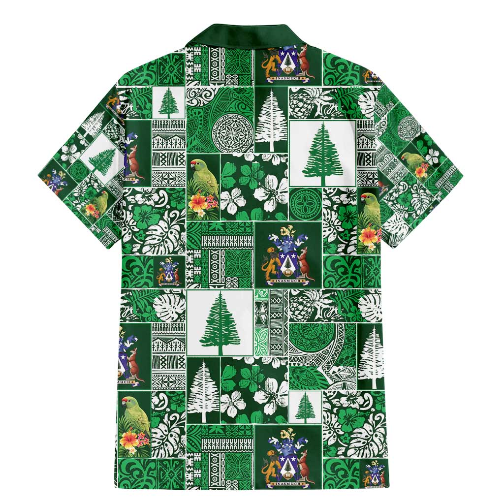 Norfolk Island Meri Krismas Family Matching Mermaid Dress and Hawaiian Shirt Pacific Patchwork Xmas Vibes - Polynesian Pride