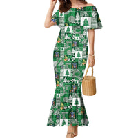 Norfolk Island Meri Krismas Family Matching Mermaid Dress and Hawaiian Shirt Pacific Patchwork Xmas Vibes - Polynesian Pride