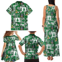 Norfolk Island Meri Krismas Family Matching Tank Maxi Dress and Hawaiian Shirt Pacific Patchwork Xmas Vibes - Polynesian Pride