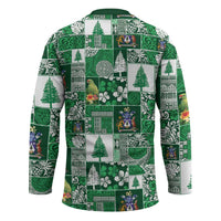 Norfolk Island Meri Krismas Hockey Jersey Pacific Patchwork Xmas Vibes - Polynesian Pride