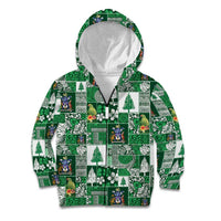 Norfolk Island Meri Krismas Kid Hoodie Pacific Patchwork Xmas Vibes - Polynesian Pride