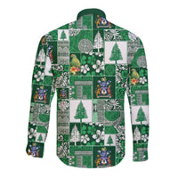 Norfolk Island Meri Krismas Long Sleeve Button Shirt Pacific Patchwork Xmas Vibes - Polynesian Pride
