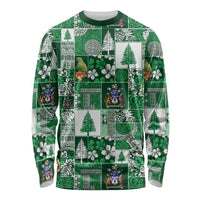 Norfolk Island Meri Krismas Long Sleeve Shirt Pacific Patchwork Xmas Vibes - Polynesian Pride