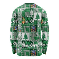 Norfolk Island Meri Krismas Long Sleeve Shirt Pacific Patchwork Xmas Vibes - Polynesian Pride