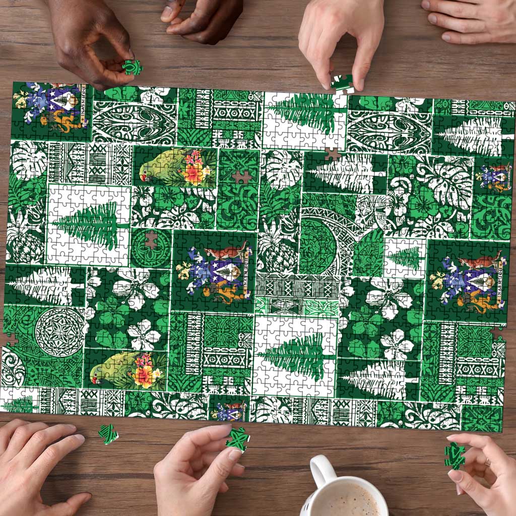 Norfolk Island Meri Krismas Puzzle Pacific Patchwork Xmas Vibes - Polynesian Pride