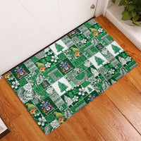 Norfolk Island Meri Krismas Rubber Doormat Pacific Patchwork Xmas Vibes - Polynesian Pride