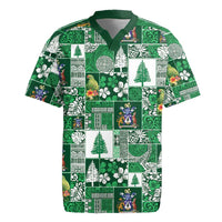 Norfolk Island Meri Krismas Rugby Jersey Pacific Patchwork Xmas Vibes - Polynesian Pride