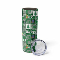 Norfolk Island Meri Krismas Skinny Tumbler Pacific Patchwork Xmas Vibes - Polynesian Pride