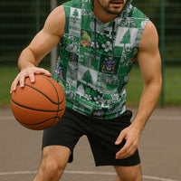 Norfolk Island Meri Krismas Sleeveless Hoodie Pacific Patchwork Xmas Vibes - Polynesian Pride