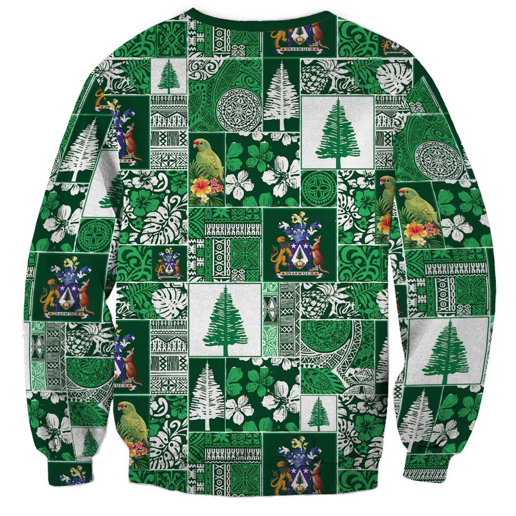Norfolk Island Meri Krismas Sweatshirt Pacific Patchwork Xmas Vibes - Polynesian Pride