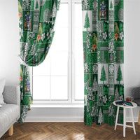 Norfolk Island Meri Krismas Window Curtain Pacific Patchwork Xmas Vibes - Polynesian Pride