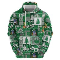 Norfolk Island Meri Krismas Zip Hoodie Pacific Patchwork Xmas Vibes - Polynesian Pride