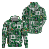 Norfolk Island Meri Krismas Zip Hoodie Pacific Patchwork Xmas Vibes - Polynesian Pride