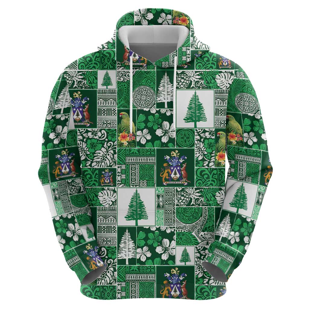 Norfolk Island Meri Krismas Zip Hoodie Pacific Patchwork Xmas Vibes - Polynesian Pride