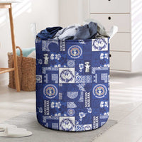 Northern Mariana Islands Magof Nochebuena Laundry Basket Pacific Patchwork Xmas Vibes - Polynesian Pride