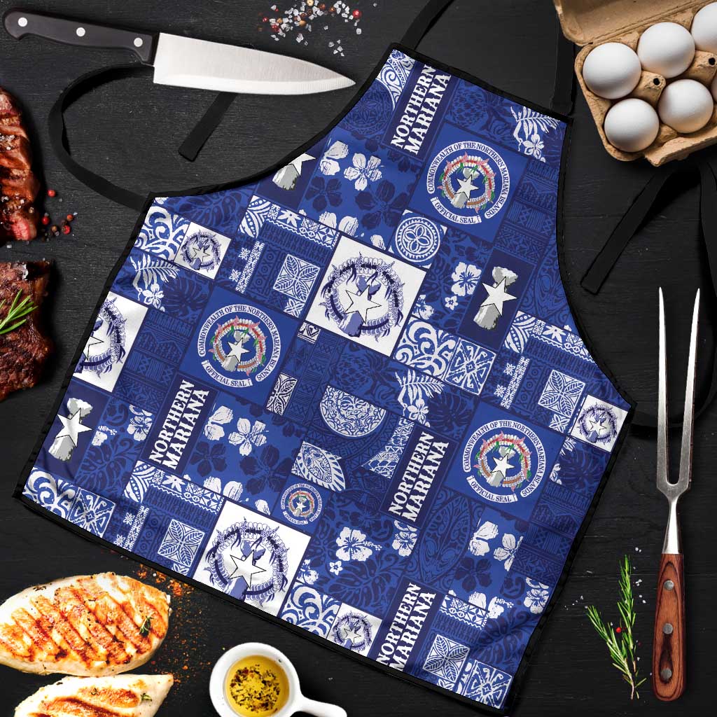 Northern Mariana Islands Magof Nochebuena Apron Pacific Patchwork Xmas Vibes - Polynesian Pride