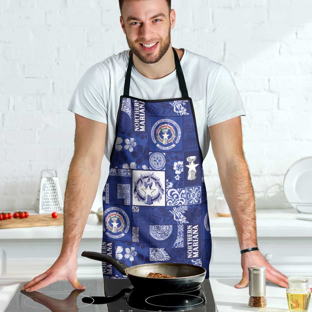 Northern Mariana Islands Magof Nochebuena Apron Pacific Patchwork Xmas Vibes - Polynesian Pride