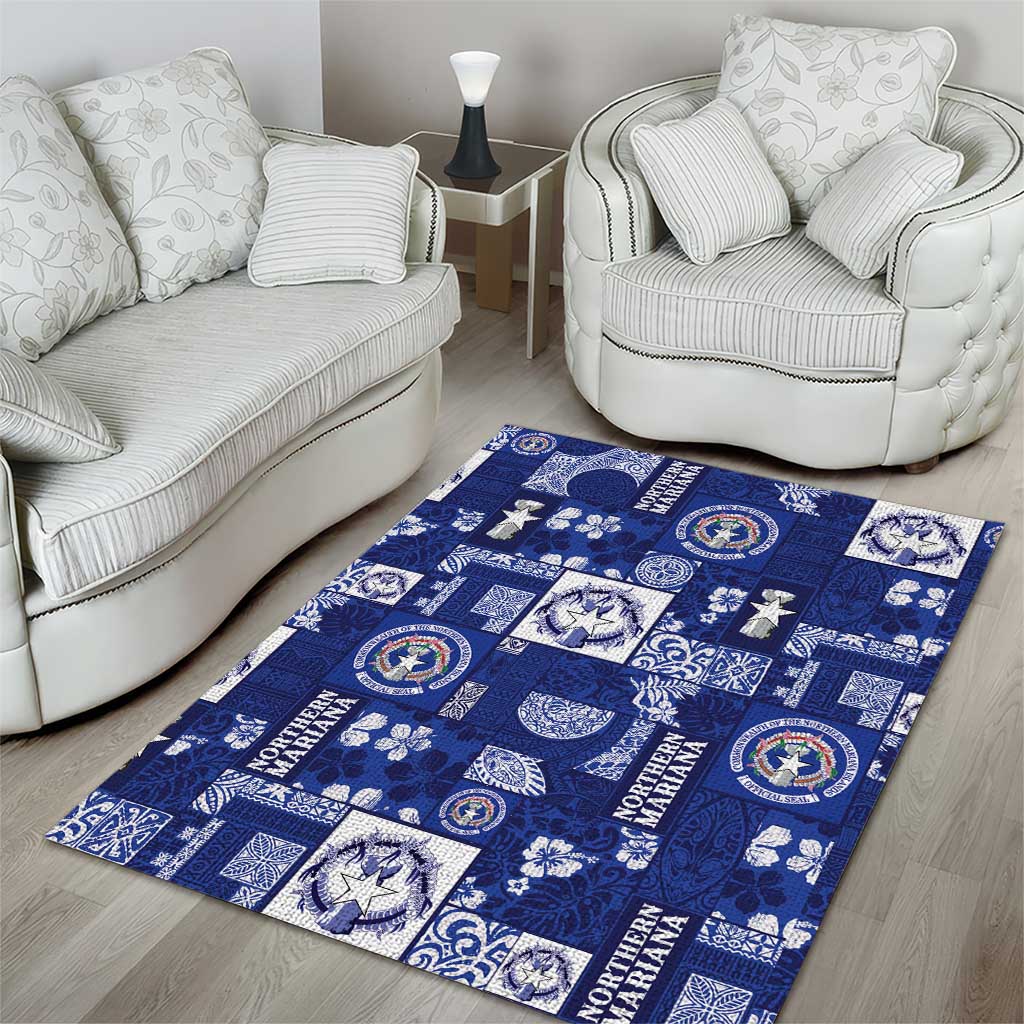 Northern Mariana Islands Magof Nochebuena Area Rug Pacific Patchwork Xmas Vibes - Polynesian Pride