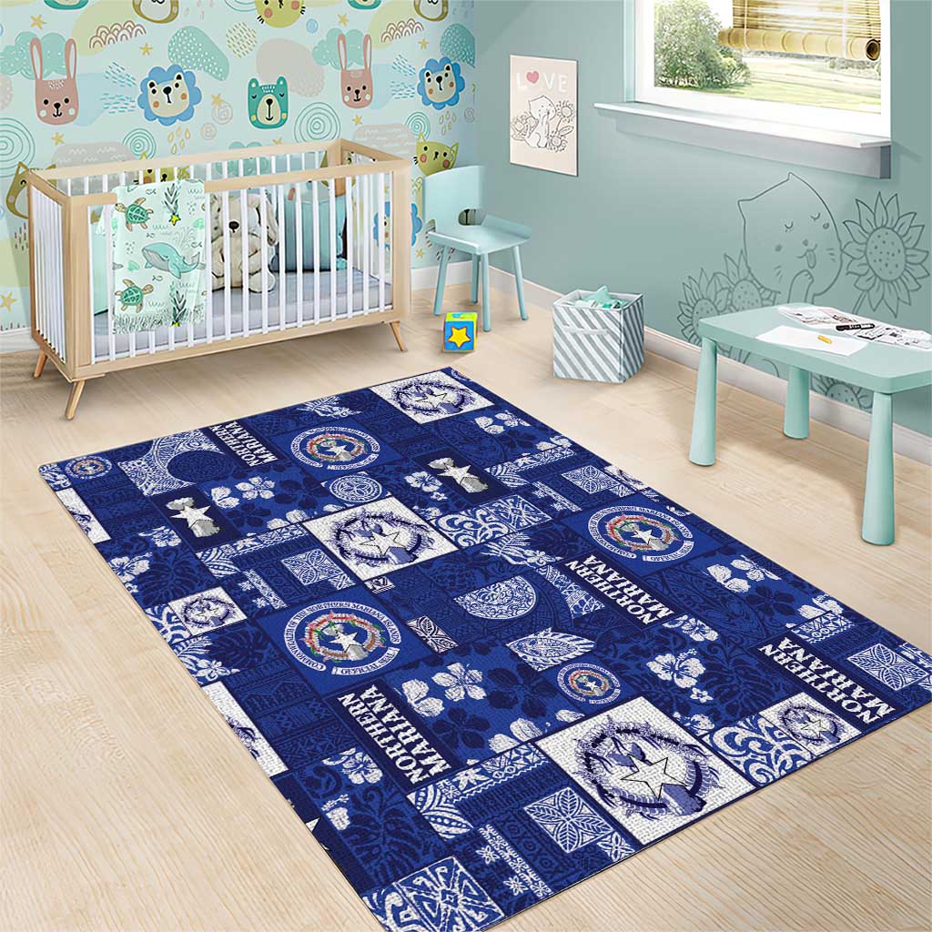 Northern Mariana Islands Magof Nochebuena Area Rug Pacific Patchwork Xmas Vibes - Polynesian Pride