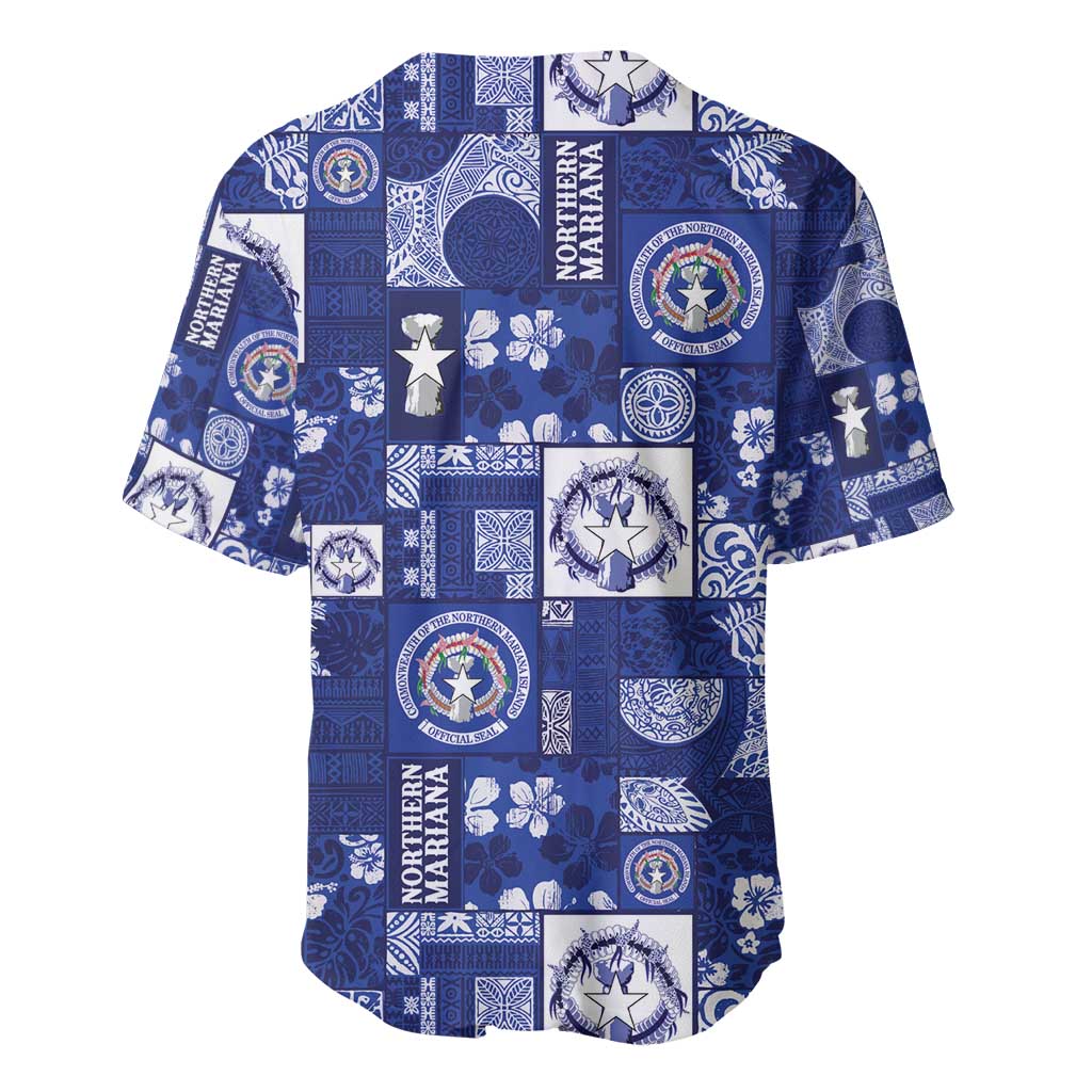 Northern Mariana Islands Magof Nochebuena Baseball Jersey Pacific Patchwork Xmas Vibes - Polynesian Pride