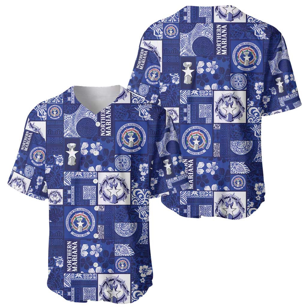 Northern Mariana Islands Magof Nochebuena Baseball Jersey Pacific Patchwork Xmas Vibes - Polynesian Pride
